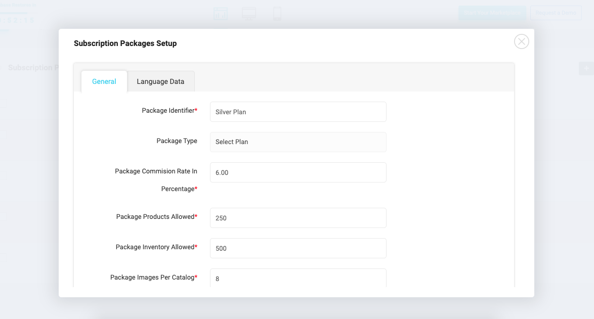 Subscription Package Setup